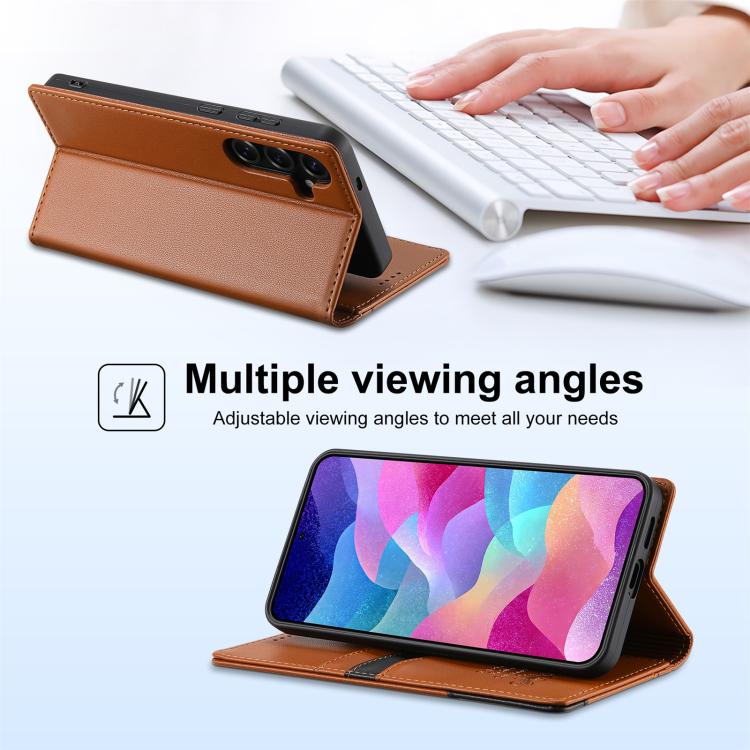 For Samsung Galaxy A05s N.BEKUS P3 RFID Stitching Magnetic Flip Leather Phone Case