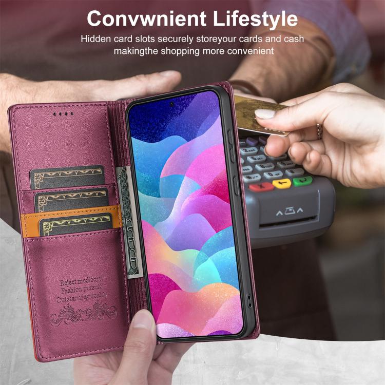 For Samsung Galaxy A55 5G N.BEKUS P3 RFID Stitching Magnetic Flip Leather Phone Case