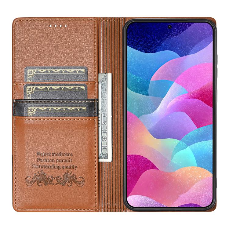 For Samsung Galaxy A55 5G N.BEKUS P3 RFID Stitching Magnetic Flip Leather Phone Case