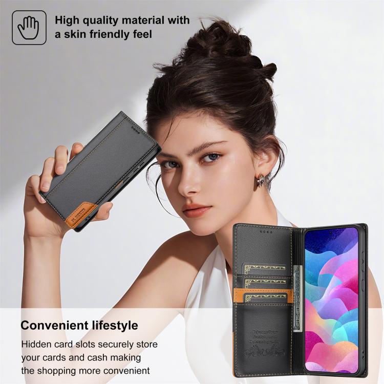 For Samsung Galaxy A34 5G N.BEKUS P3 RFID Stitching Magnetic Flip Leather Phone Case