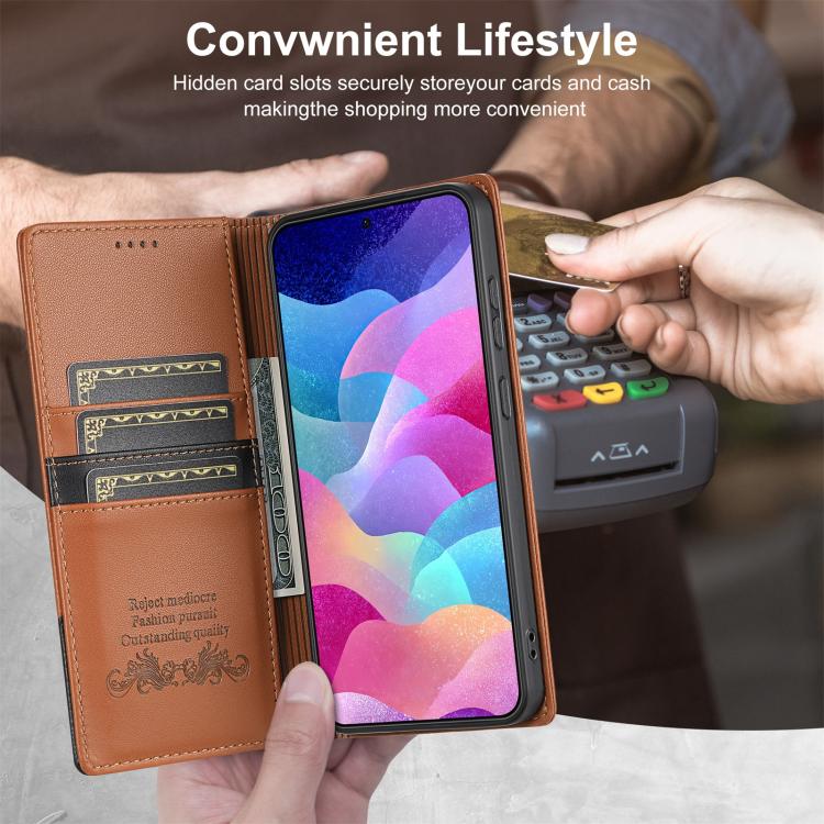 For Samsung Galaxy A34 5G N.BEKUS P3 RFID Stitching Magnetic Flip Leather Phone Case