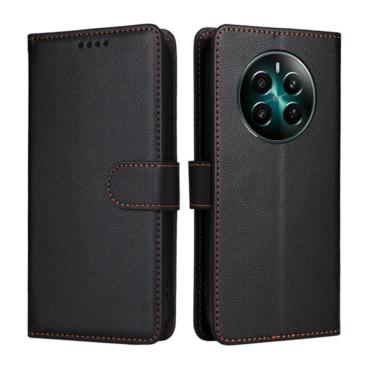 For Realme 12 4G / 12+ / Narzo 70 Litchi Texture RFID Blocking 3-Card Wallet Leather Phone Case