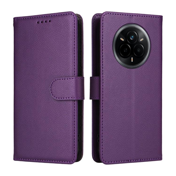 For Realme 14 Pro Litchi Texture RFID Blocking 3-Card Wallet Leather Phone Case