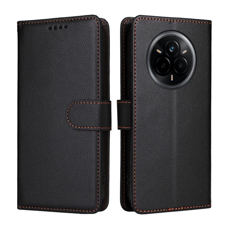 For Realme 14 Pro Litchi Texture RFID Blocking 3-Card Wallet Leather Phone Case
