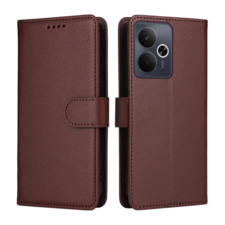 For Realme 14 / 14T 5G / Neo7x / P3 5G Litchi Texture RFID Blocking 3-Card Wallet Leather Phone Case