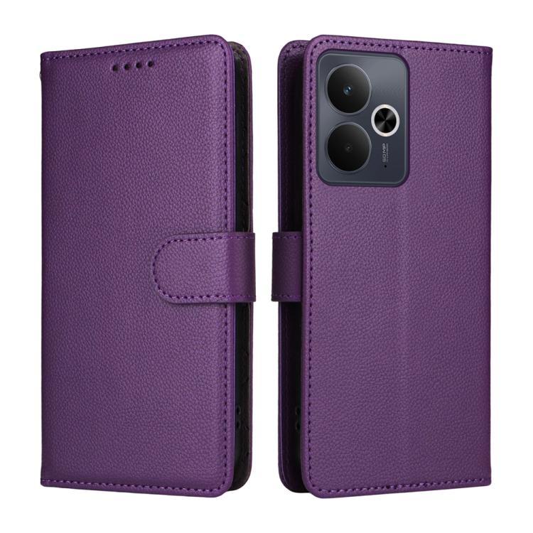 For Realme 14 / 14T 5G / Neo7x / P3 5G Litchi Texture RFID Blocking 3-Card Wallet Leather Phone Case
