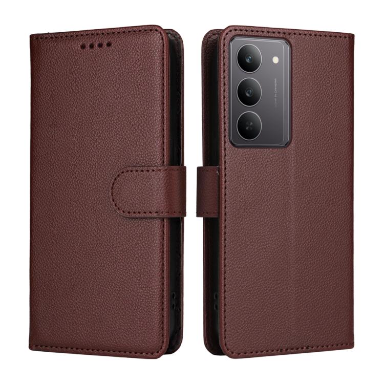 For Realme C71 4G / C73 5G / C75 4G / 5G Litchi Texture RFID Blocking 3-Card Wallet Leather Phone Case