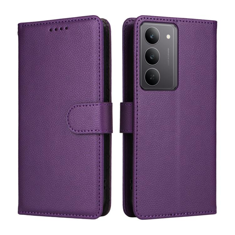 For Realme C71 4G / C73 5G / C75 4G / 5G Litchi Texture RFID Blocking 3-Card Wallet Leather Phone Case