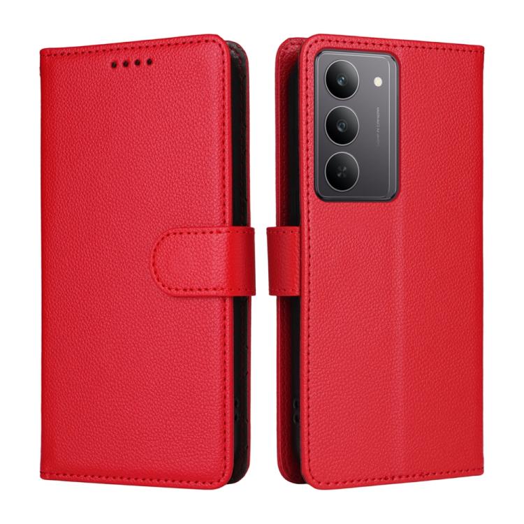 For Realme C71 4G / C73 5G / C75 4G / 5G Litchi Texture RFID Blocking 3-Card Wallet Leather Phone Case