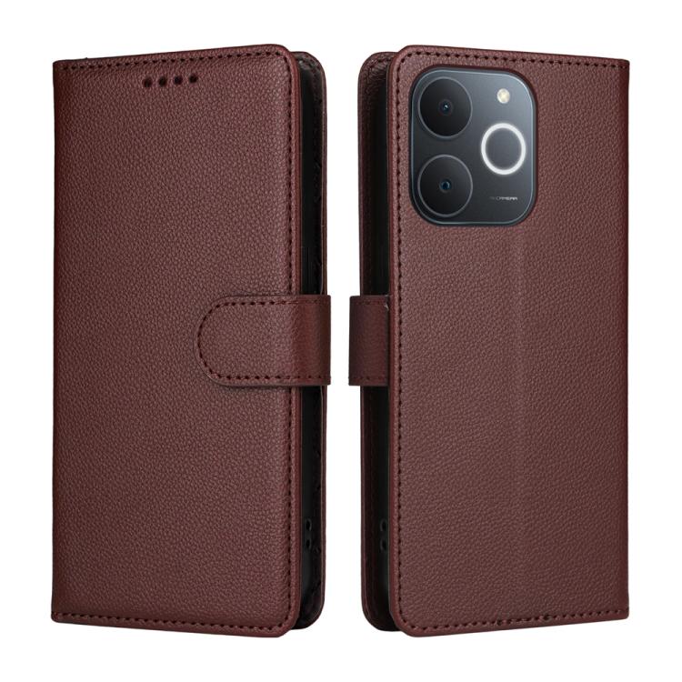 For Realme Narzo 80 Lite 4G / C71 India Litchi Texture RFID Blocking 3-Card Wallet Leather Phone Case