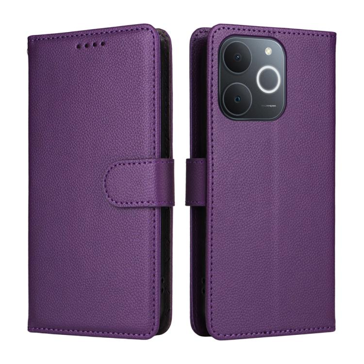 For Realme Narzo 80 Lite 4G / C71 India Litchi Texture RFID Blocking 3-Card Wallet Leather Phone Case