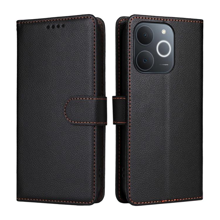 For Realme Narzo 80 Lite 4G / C71 India Litchi Texture RFID Blocking 3-Card Wallet Leather Phone Case
