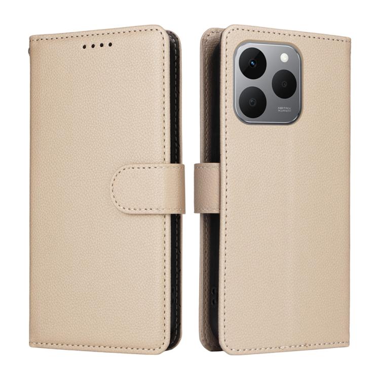 For Realme 15T 5G Litchi Texture RFID Blocking 3-Card Wallet Leather Phone Case