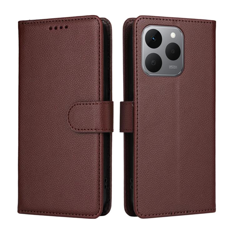 For Realme 15T 5G Litchi Texture RFID Blocking 3-Card Wallet Leather Phone Case