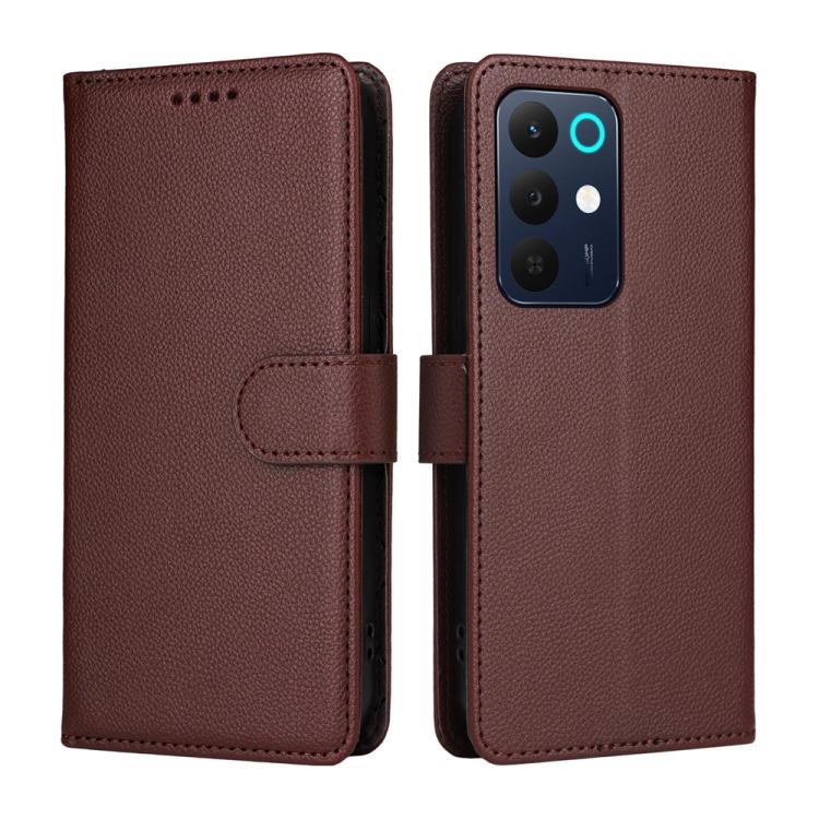 For Realme 15x 5G India / Realme C85 5G Litchi Texture RFID Blocking 3-Card Wallet Leather Phone Case