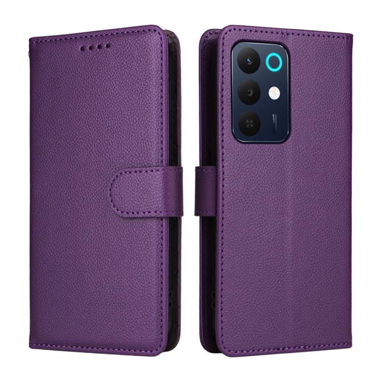 For Realme 15x 5G India / Realme C85 5G Litchi Texture RFID Blocking 3-Card Wallet Leather Phone Case