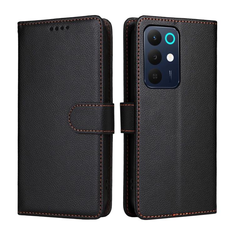 For Realme 15x 5G India / Realme C85 5G Litchi Texture RFID Blocking 3-Card Wallet Leather Phone Case