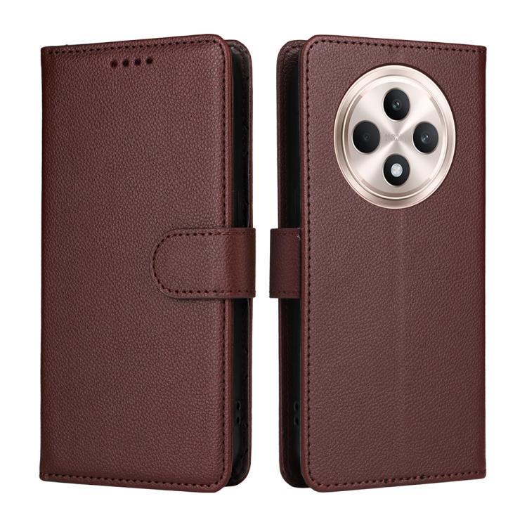 For OPPO Reno12 F 4G / 5G / F27 Litchi Texture RFID Blocking 3-Card Wallet Leather Phone Case