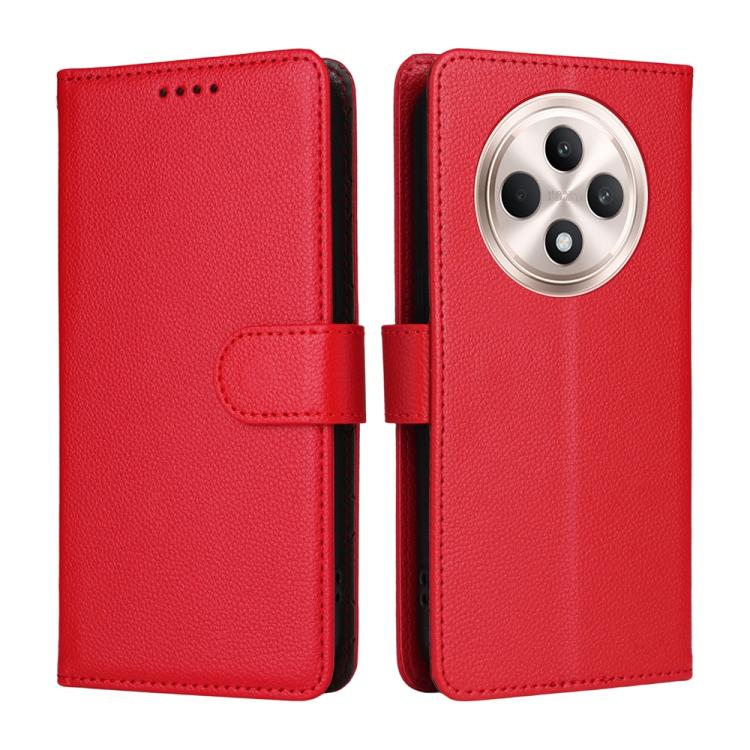 For OPPO Reno12 F 4G / 5G / F27 Litchi Texture RFID Blocking 3-Card Wallet Leather Phone Case