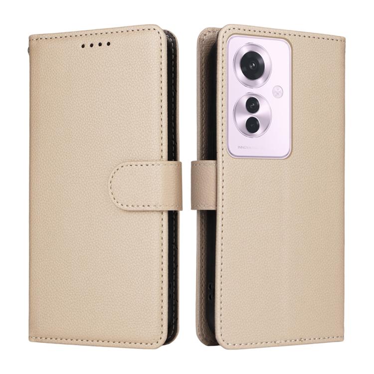 For OPPO Reno11 F / OPPO F25 Pro Litchi Texture RFID Blocking 3-Card Wallet Leather Phone Case