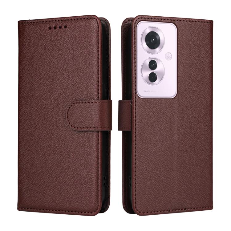 For OPPO Reno11 F / OPPO F25 Pro Litchi Texture RFID Blocking 3-Card Wallet Leather Phone Case