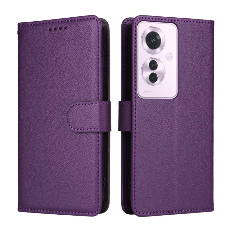 For OPPO Reno11 F / OPPO F25 Pro Litchi Texture RFID Blocking 3-Card Wallet Leather Phone Case