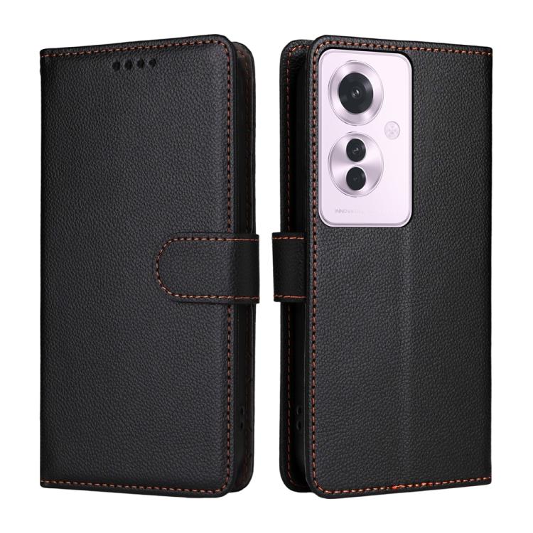 For OPPO Reno11 F / OPPO F25 Pro Litchi Texture RFID Blocking 3-Card Wallet Leather Phone Case