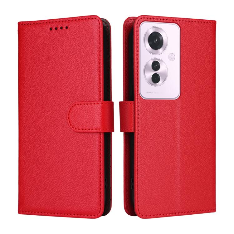 For OPPO Reno11 F / OPPO F25 Pro Litchi Texture RFID Blocking 3-Card Wallet Leather Phone Case