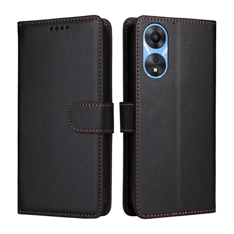 For OPPO A58 5G / A58x / A78 5G / A1x / A2x Litchi Texture RFID Blocking 3-Card Wallet Leather Phone Case
