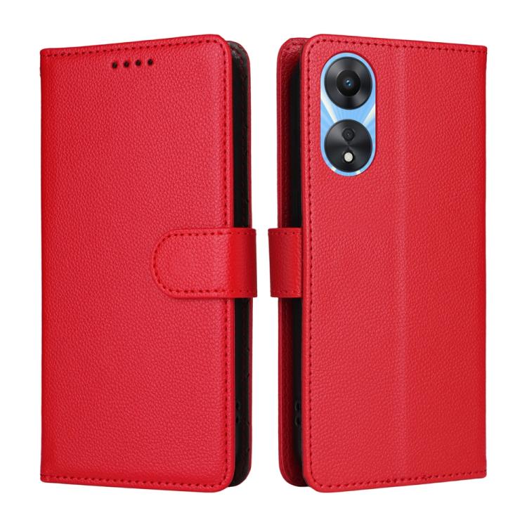 For OPPO A58 5G / A58x / A78 5G / A1x / A2x Litchi Texture RFID Blocking 3-Card Wallet Leather Phone Case