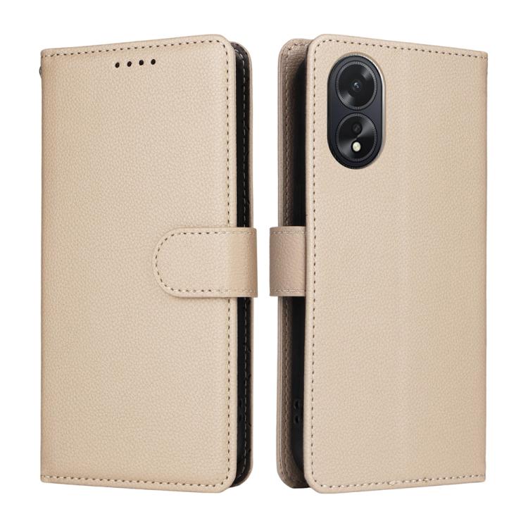 For OPPO A38 / OPPO A18 Litchi Texture RFID Blocking 3-Card Wallet Leather Phone Case