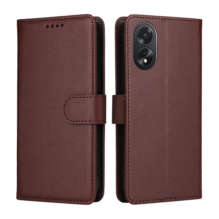 For OPPO A38 / OPPO A18 Litchi Texture RFID Blocking 3-Card Wallet Leather Phone Case