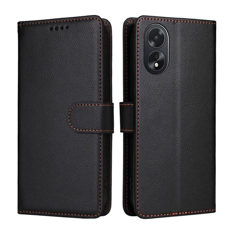 For OPPO A38 / OPPO A18 Litchi Texture RFID Blocking 3-Card Wallet Leather Phone Case