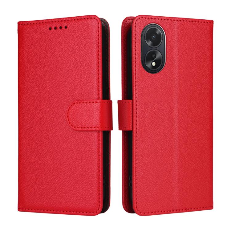 For OPPO A38 / OPPO A18 Litchi Texture RFID Blocking 3-Card Wallet Leather Phone Case