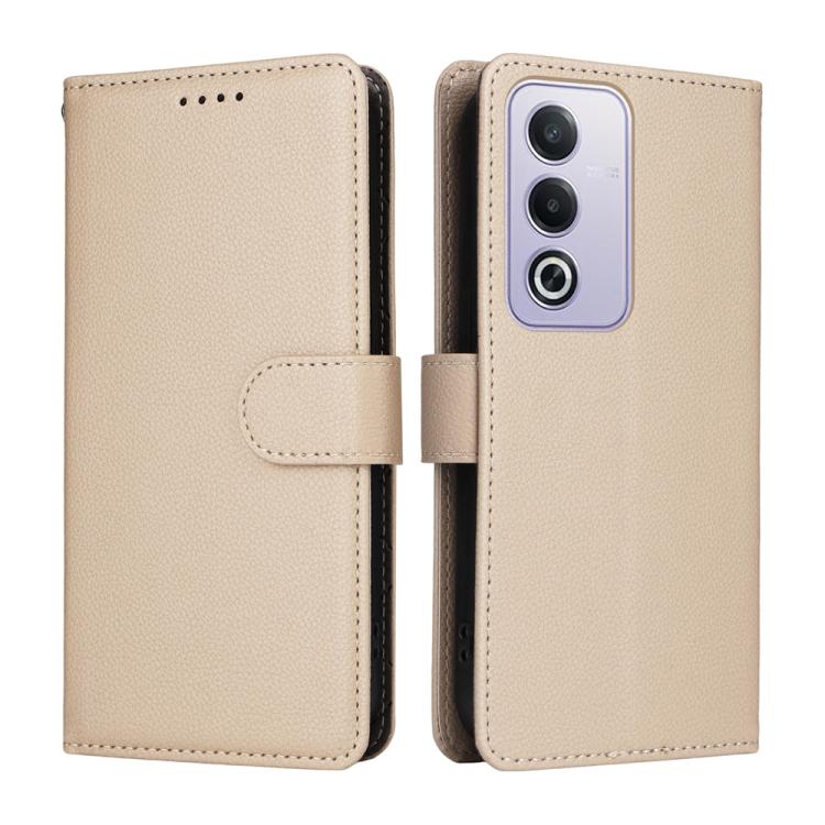 For OPPO A5 5G / A3 Pro 5G India / A80 5G Litchi Texture RFID Blocking 3-Card Wallet Leather Phone Case