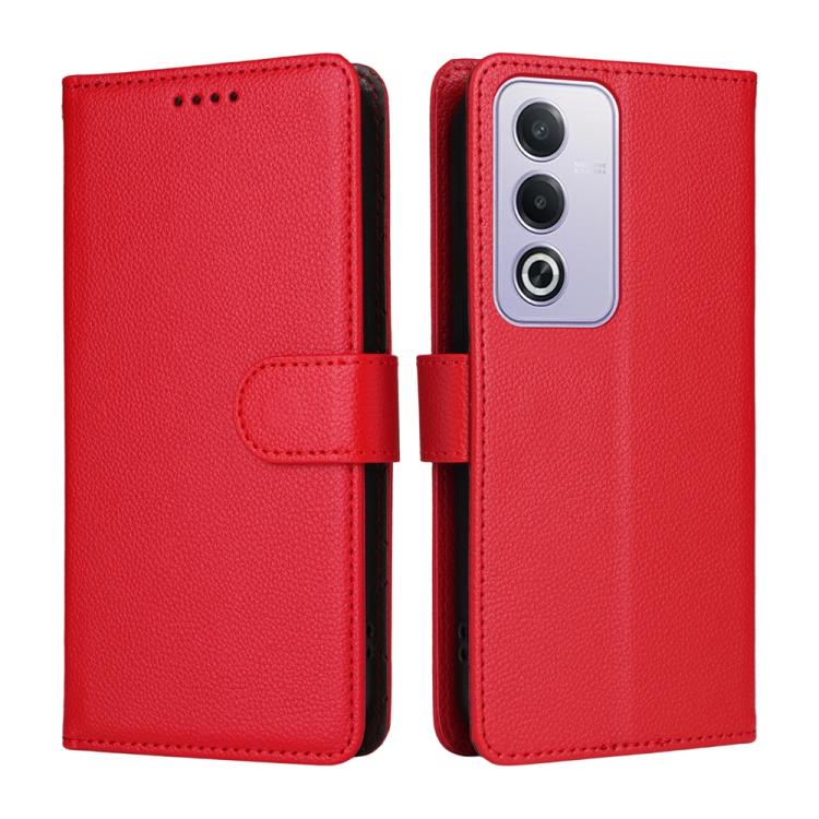 For OPPO A5 5G / A3 Pro 5G India / A80 5G Litchi Texture RFID Blocking 3-Card Wallet Leather Phone Case