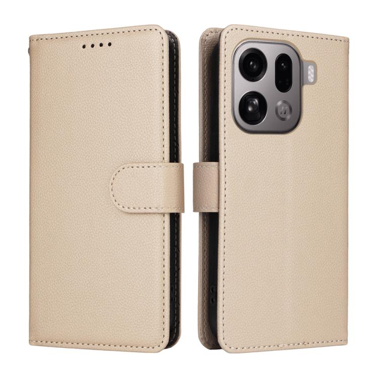 For OPPO Find X9 Pro Litchi Texture RFID Blocking 3-Card Wallet Leather Phone Case