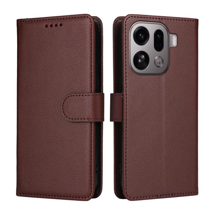 For OPPO Find X9 Pro Litchi Texture RFID Blocking 3-Card Wallet Leather Phone Case