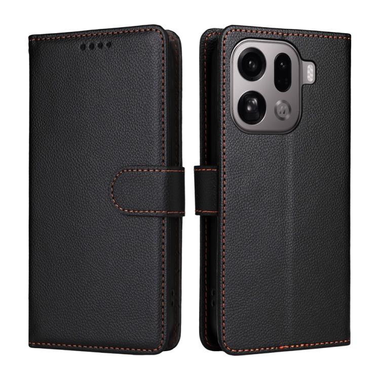 For OPPO Find X9 Pro Litchi Texture RFID Blocking 3-Card Wallet Leather Phone Case