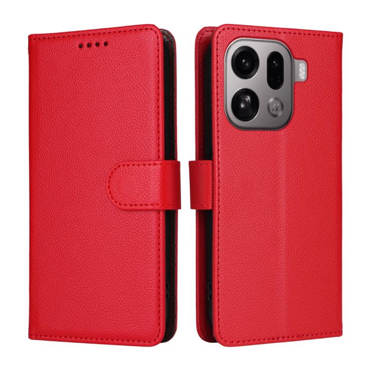 For OPPO Find X9 Pro Litchi Texture RFID Blocking 3-Card Wallet Leather Phone Case