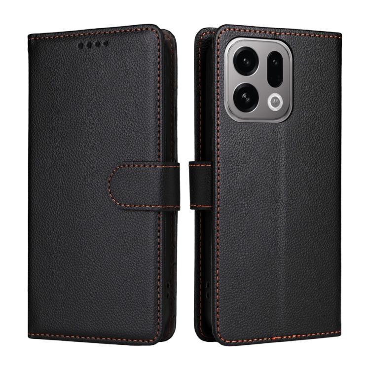 For OPPO Find X9 Litchi Texture RFID Blocking 3-Card Wallet Leather Phone Case