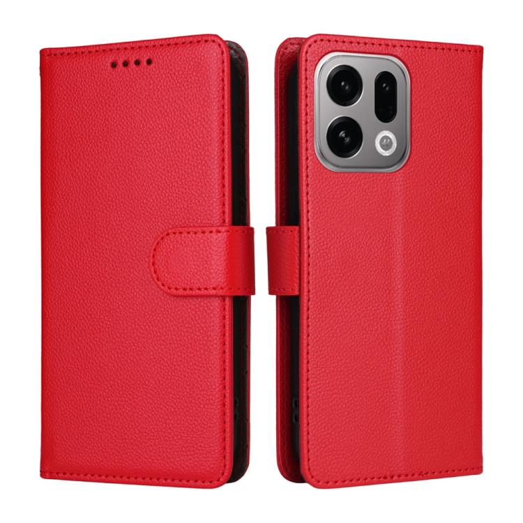 For OPPO Find X9 Litchi Texture RFID Blocking 3-Card Wallet Leather Phone Case