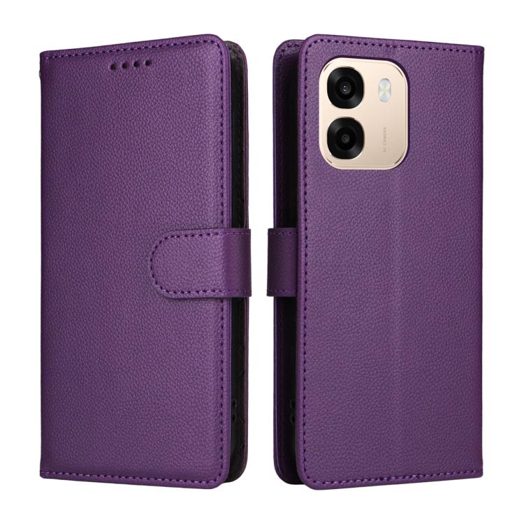 For OPPO A6 4G / 5G / A6x 5G Global Litchi Texture RFID Blocking 3-Card Wallet Leather Phone Case