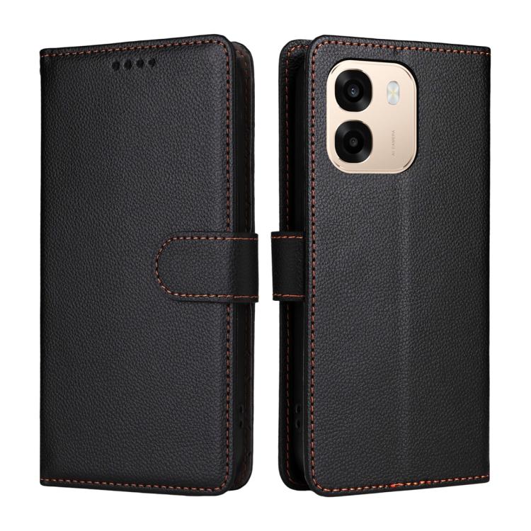 For OPPO A6 4G / 5G / A6x 5G Global Litchi Texture RFID Blocking 3-Card Wallet Leather Phone Case