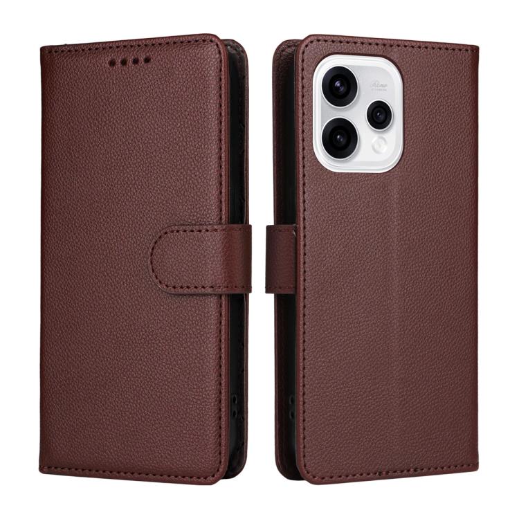 For OPPO Reno15 5G Global / Reno 15c 5G Litchi Texture RFID Blocking 3-Card Wallet Leather Phone Case