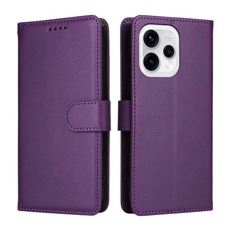 For OPPO Reno15 5G Global / Reno 15c 5G Litchi Texture RFID Blocking 3-Card Wallet Leather Phone Case