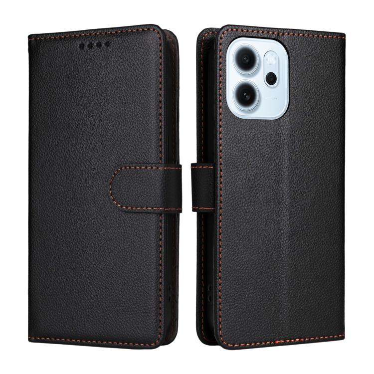 For OPPO Reno15 F 5G Litchi Texture RFID Blocking 3-Card Wallet Leather Phone Case