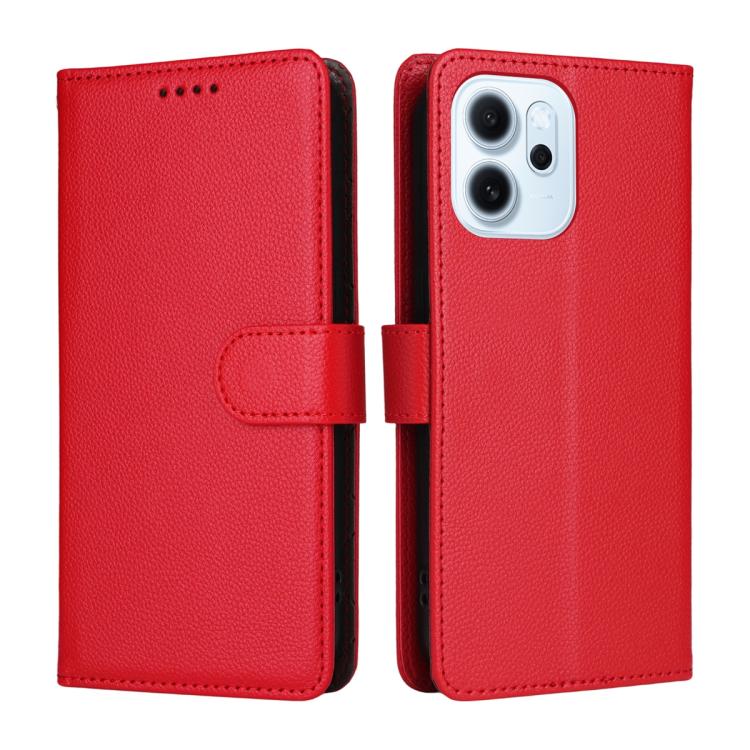 For OPPO Reno15 F 5G Litchi Texture RFID Blocking 3-Card Wallet Leather Phone Case