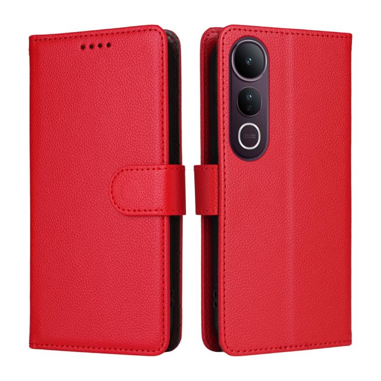 For vivo V50 Lite 4G / 5G Litchi Texture RFID Blocking 3-Card Wallet Leather Phone Case