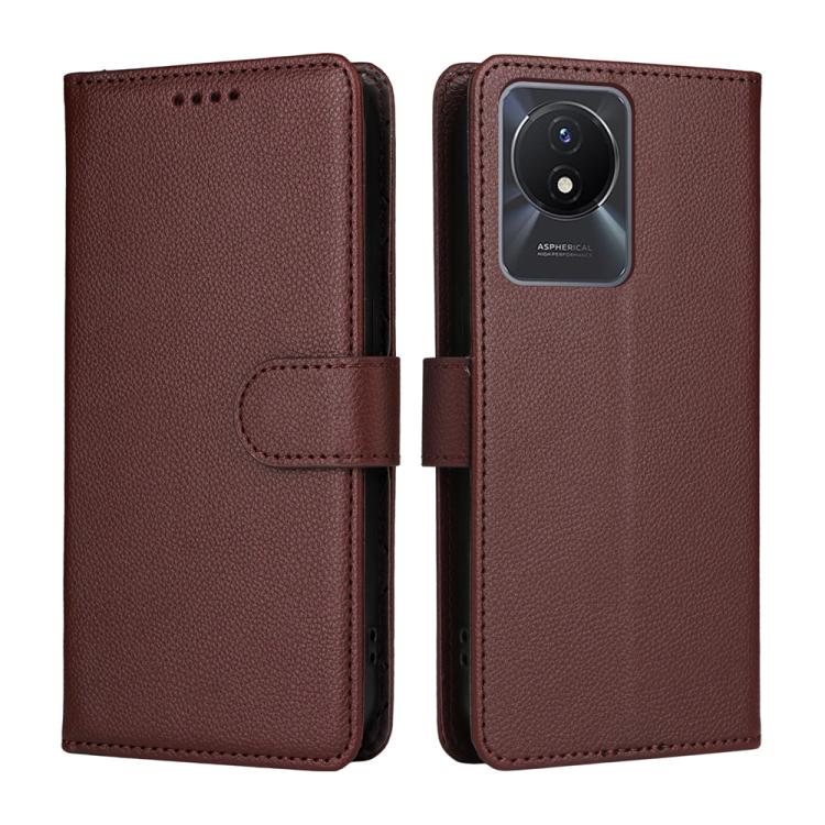 For vivo Y02 / Y02A / Y02t / Y11 2023 Litchi Texture RFID Blocking 3-Card Wallet Leather Phone Case